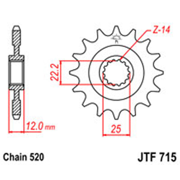 JT JT Gear Box Sprockets G/B 715-12